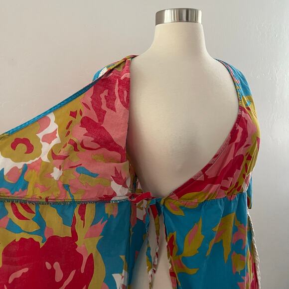 Anthropologie Porridge Floral Wrap Dress Women's M Colorful Tropical Resortwear - Picture 9 of 15